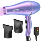 Sèche-cheveux ionique WADODO 2200W, sèche-cheveux professionnel à séchage rapide, idéal pour les voyages, moteur AC, température constante, faible niveau sonore, pour cheveux bouclés, pour femmes et hommes (couleur sirène).