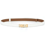 Ceinture fine en cuir Cntuohai 2 en 1 pour femme, avec fermoir tourniquet en alliage et ceinture ajustable pour robe, jean ou manteau.
