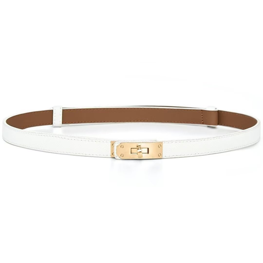 Ceinture fine en cuir Cntuohai 2 en 1 pour femme, avec fermoir tourniquet en alliage et ceinture ajustable pour robe, jean ou manteau.