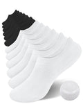 Chaussettes invisibles YSense pour femmes, chaussettes de sport rembourrées en coton, antidérapantes, invisibles, décontractées, style bateau, 6 paires