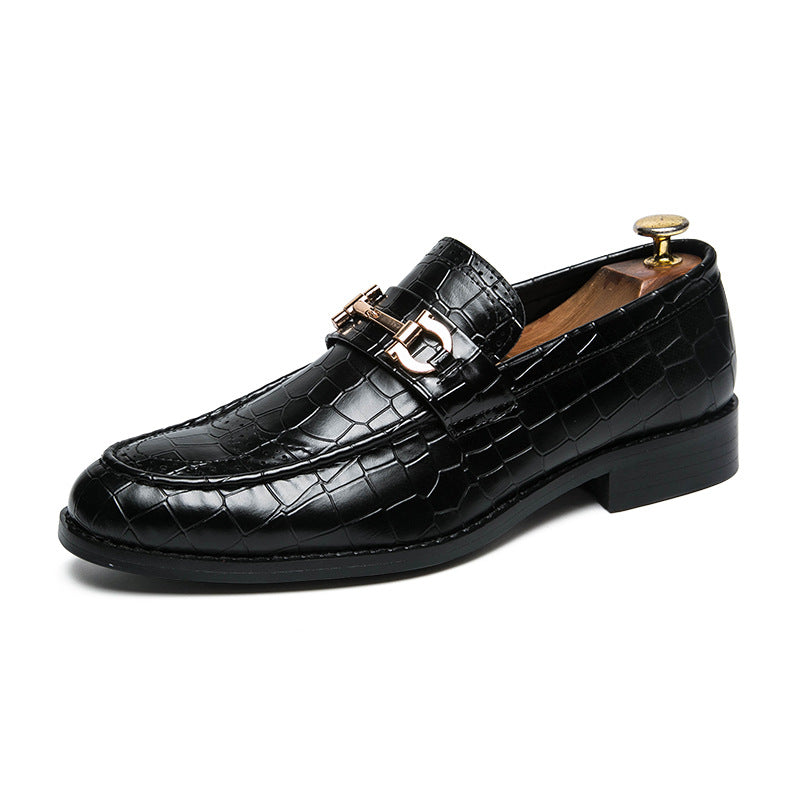 Chaussures basses décontractées en cuir pour hommes, style britannique