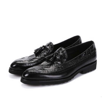 Chaussures habillées brogues en cuir pour homme, motif crocodile