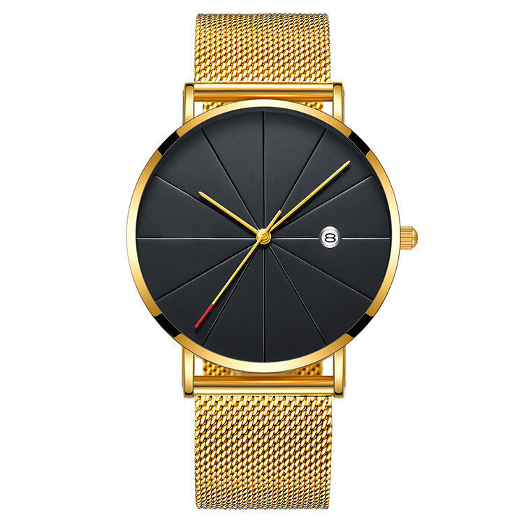 Montre calendrier simple pour homme, créative et étanche, à quartz.
