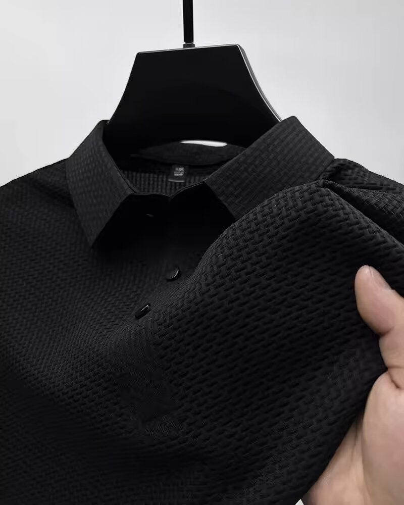 T-shirt à revers short pour homme, T-shirt à manches courtes style business décontracté pour homme, Polo pour homme