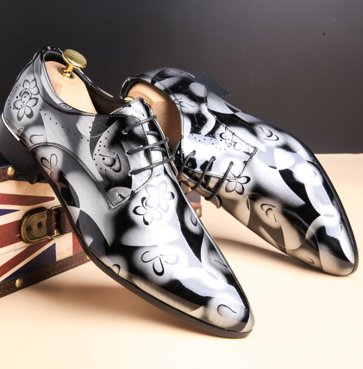 Chaussures en cuir décontractées pour hommes, grandes tailles