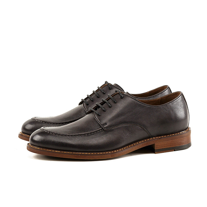 Chaussures basses décontractées à lacets en cuir britannique pour hommes