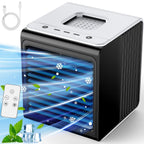 Climatiseur miniature 3-en-1 CENSTECH avec télécommande, conception anti-éclaboussures, 3 vitesses, petit climatiseur portable, réservoir grande capacité, climatiseur personnel, climatiseur de bureau pour bureau ou chambre