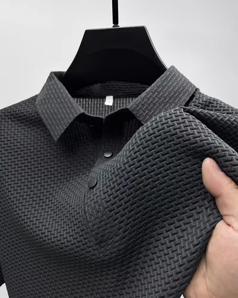 T-shirt à revers short pour homme, T-shirt à manches courtes style business décontracté pour homme, Polo pour homme