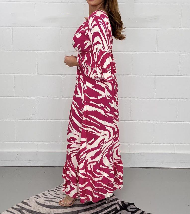Robe imprimée décontractée pour femme automne/hiver 2023