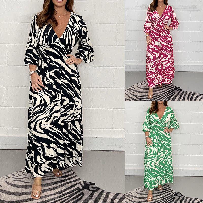 Robe imprimée décontractée pour femme automne/hiver 2023