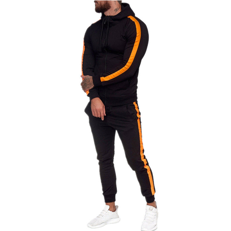 Ensemble de survêtement de sport à capuche zippé pour homme