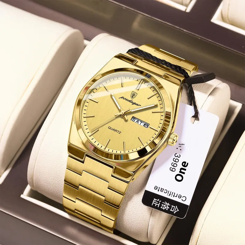 Montre homme ultra-mince, étanche, lumineuse, à quartz