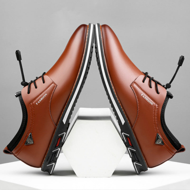 Chaussures basses décontractées en cuir pour hommes, style britannique tendance