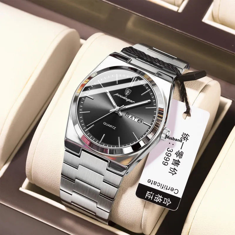 Montre homme ultra-mince, étanche, lumineuse, à quartz