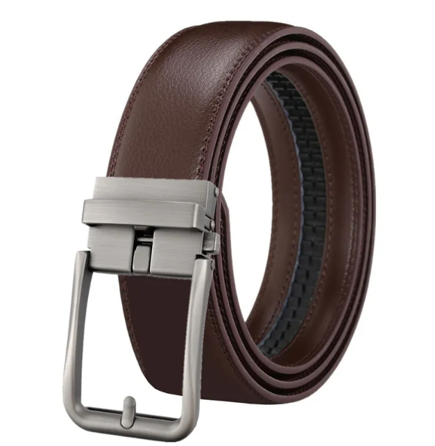 Ceinture en cuir pour homme avec boucle creuse automatique