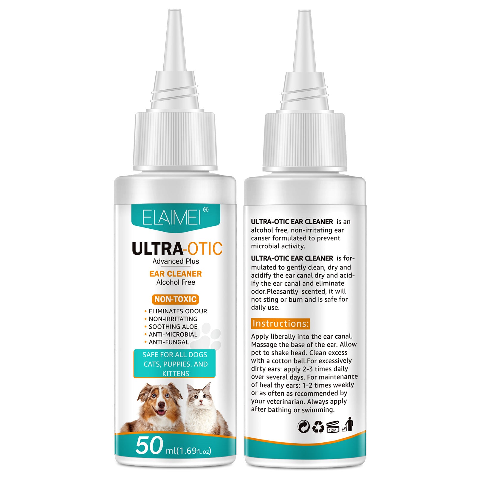 Nettoyant auriculaire pour animaux 50 ml