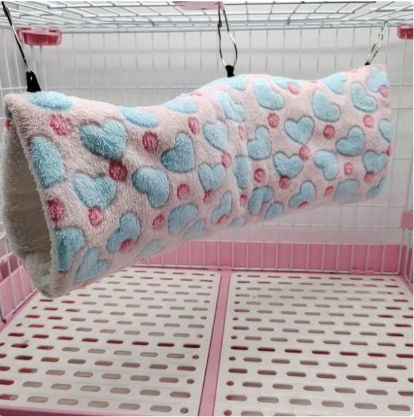 Nid tunnel chaud en peluche ultra douce pour hamster