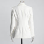Veste de tailleur patchwork coupe slim tendance pour femme