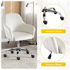Fauteuil d'appoint moderne pour bureau à domicile, fauteuil de loisirs avec hauteur réglable en velours et roulettes réglables