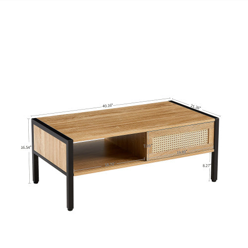Table basse en rotin de 40,16 pouces