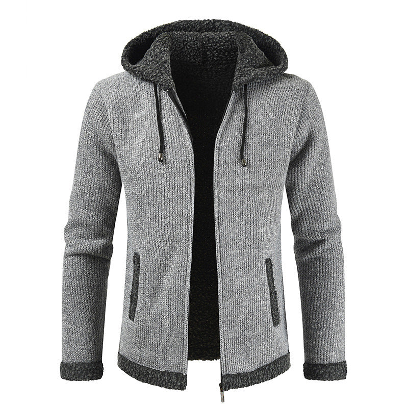 Gilet cardigan à capuche décontracté pour homme