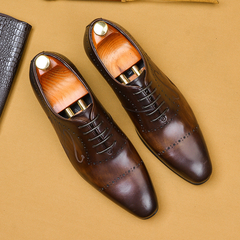 Chaussures habillées Oxford en cuir pour hommes de la marque britannique Brock