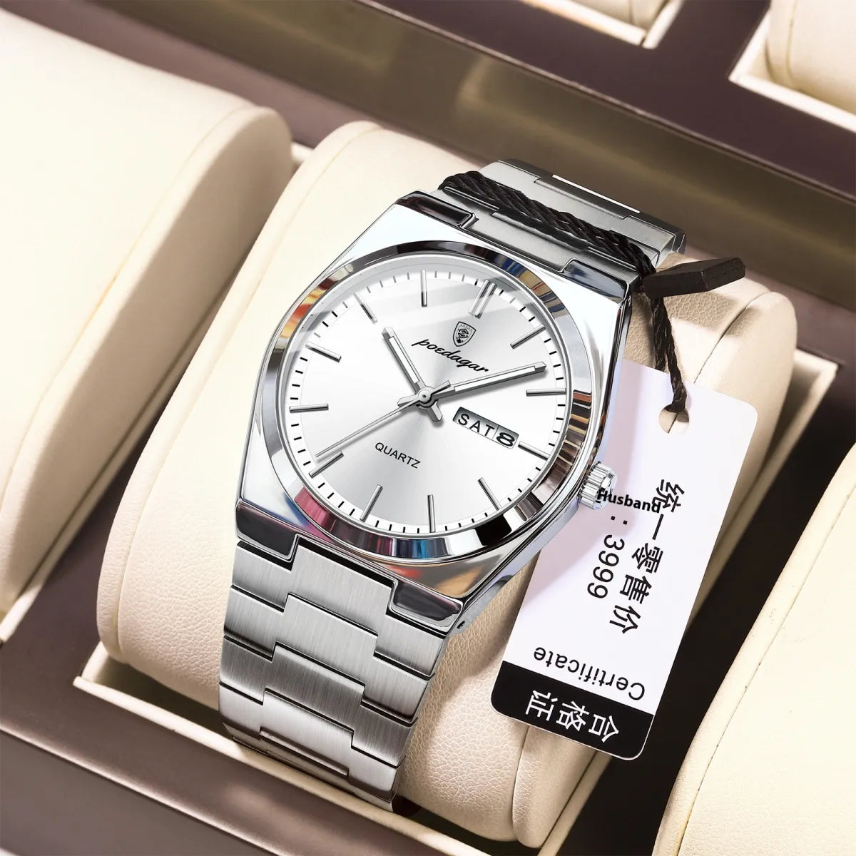 Montre homme ultra-mince, étanche, lumineuse, à quartz