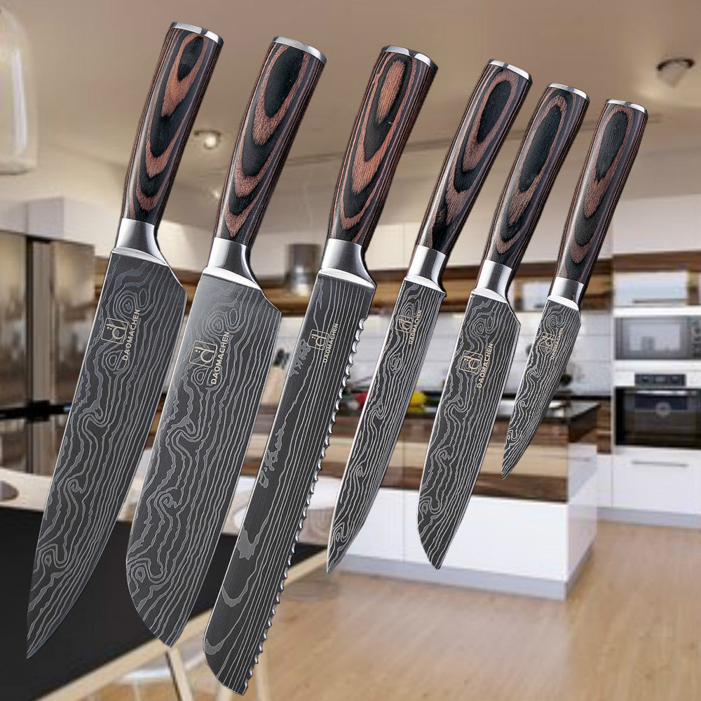 Ensemble de couteaux de cuisine style Damas