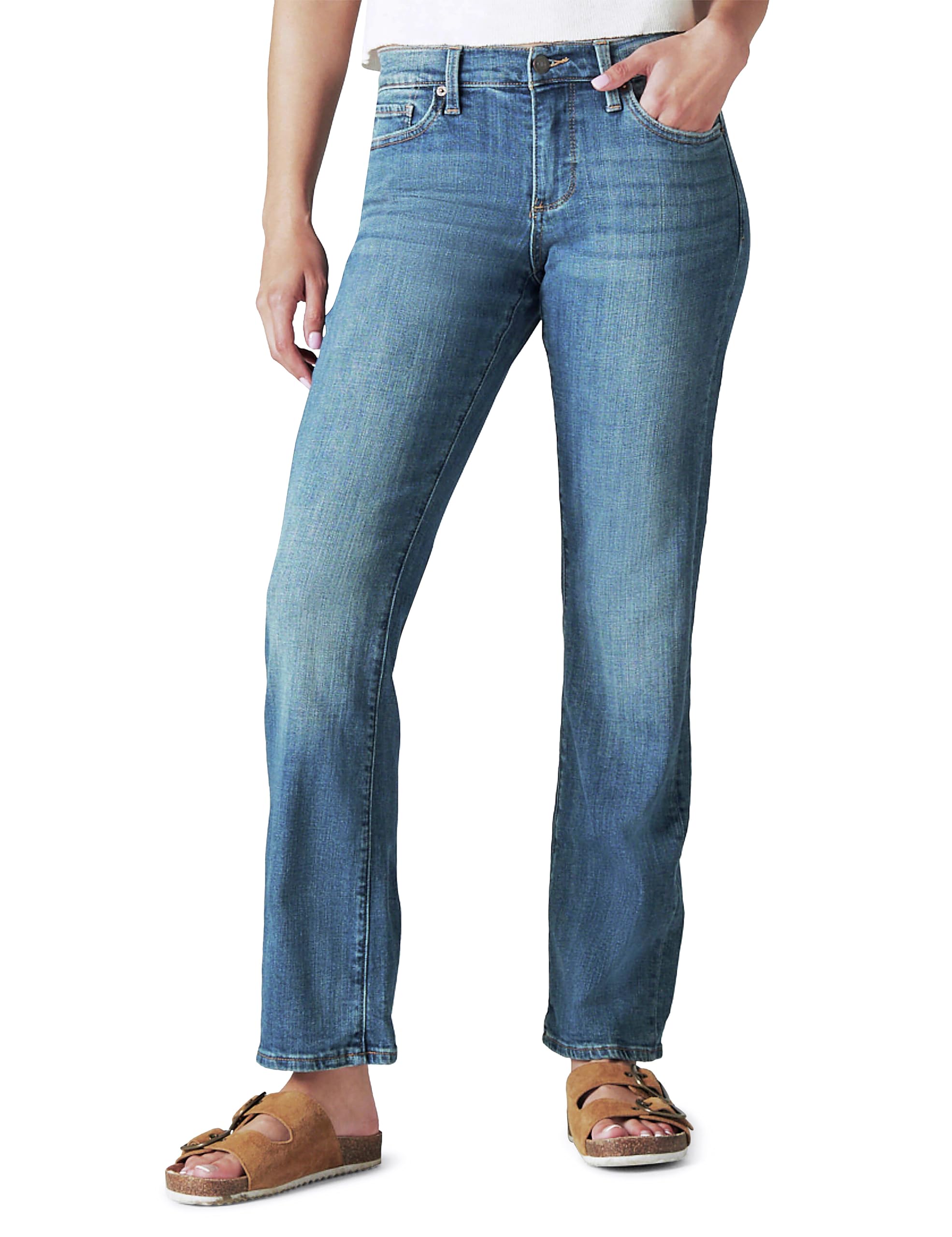 Jean bootcut taille mi-haute Lucky Brand pour femme, couleur tanzanite, taille 33x30