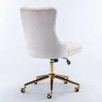 Fauteuil de bureau capitonné en velours, fauteuil de bureau pivotant et réglable