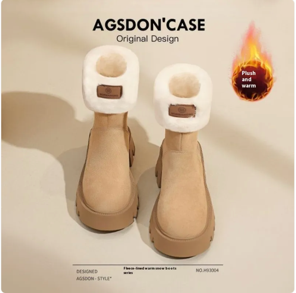 Chaussures thermiques d'hiver doublées en polaire pour femmes