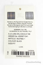 Burberry Luna Portefeuille porte-monnaie en cuir noir à motif maison