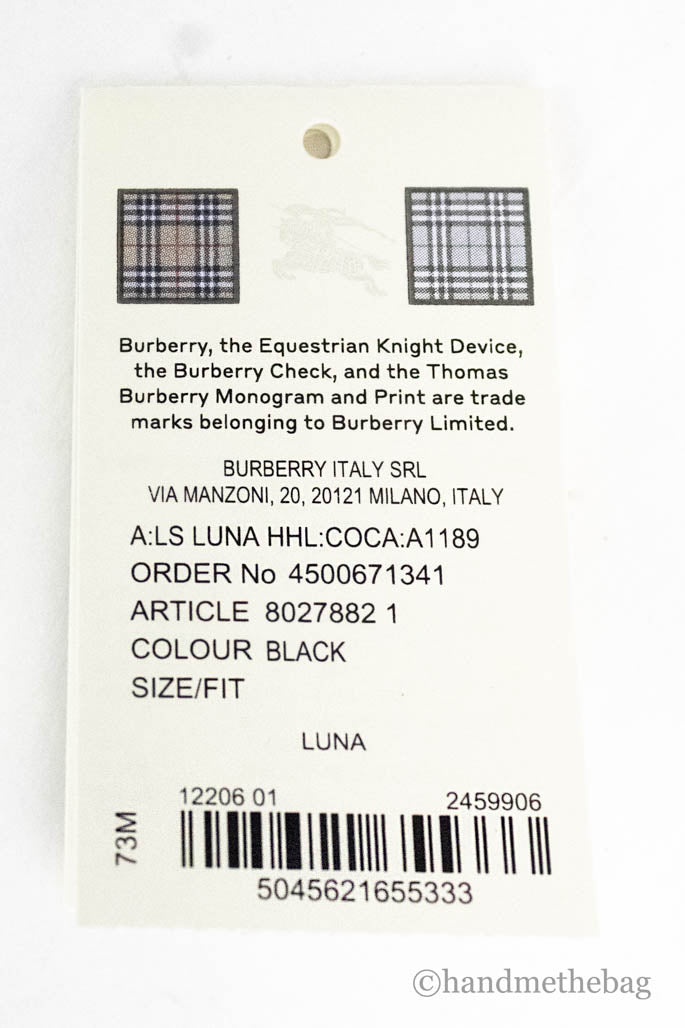 Burberry Luna Portefeuille porte-monnaie en cuir noir à motif maison