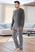 Ensemble de pyjama décontracté à manches longues en coton pour homme