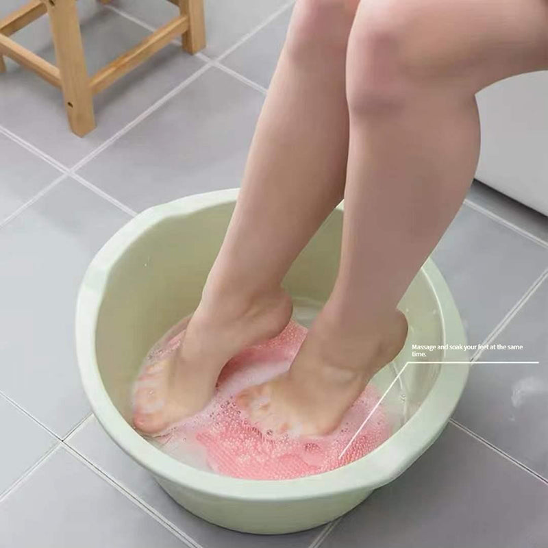 Tapis de bain exfoliant en silicone et brosse de massage