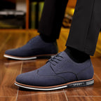 Chaussures basses décontractées pour hommes grandes tailles en cuir suédé