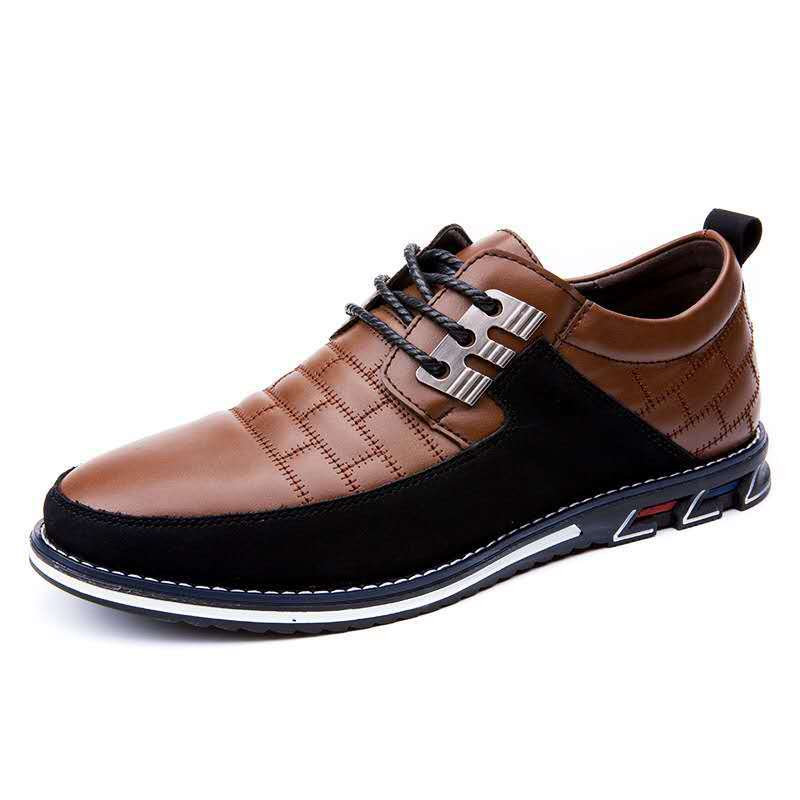 Chaussures décontractées en cuir pour hommes, grandes pointures - Tendance britannique