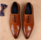 Chaussures habillées brogues en cuir pour homme - Style vintage