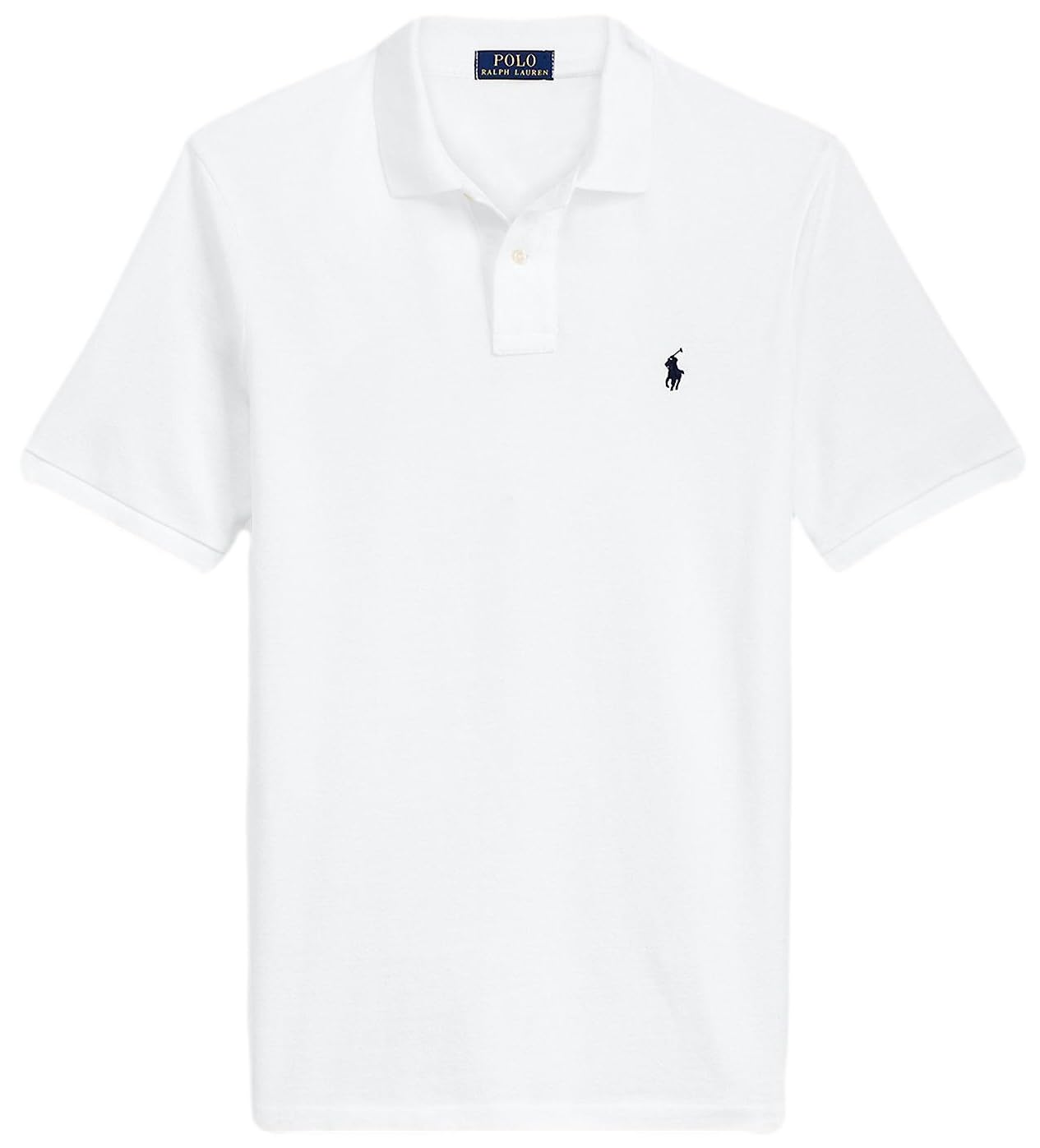 Polo Ralph Lauren pour homme grandes tailles, manches courtes, motif emblématique en maille (blanc clair)