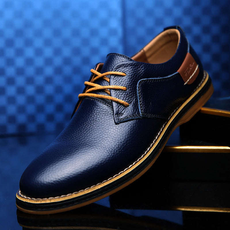 Chaussures habillées décontractées en cuir pour hommes - Style britannique