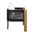 Ensemble de salle à manger d'extérieur de luxe 5 pièces pour 4 personnes, en bois d'acacia massif