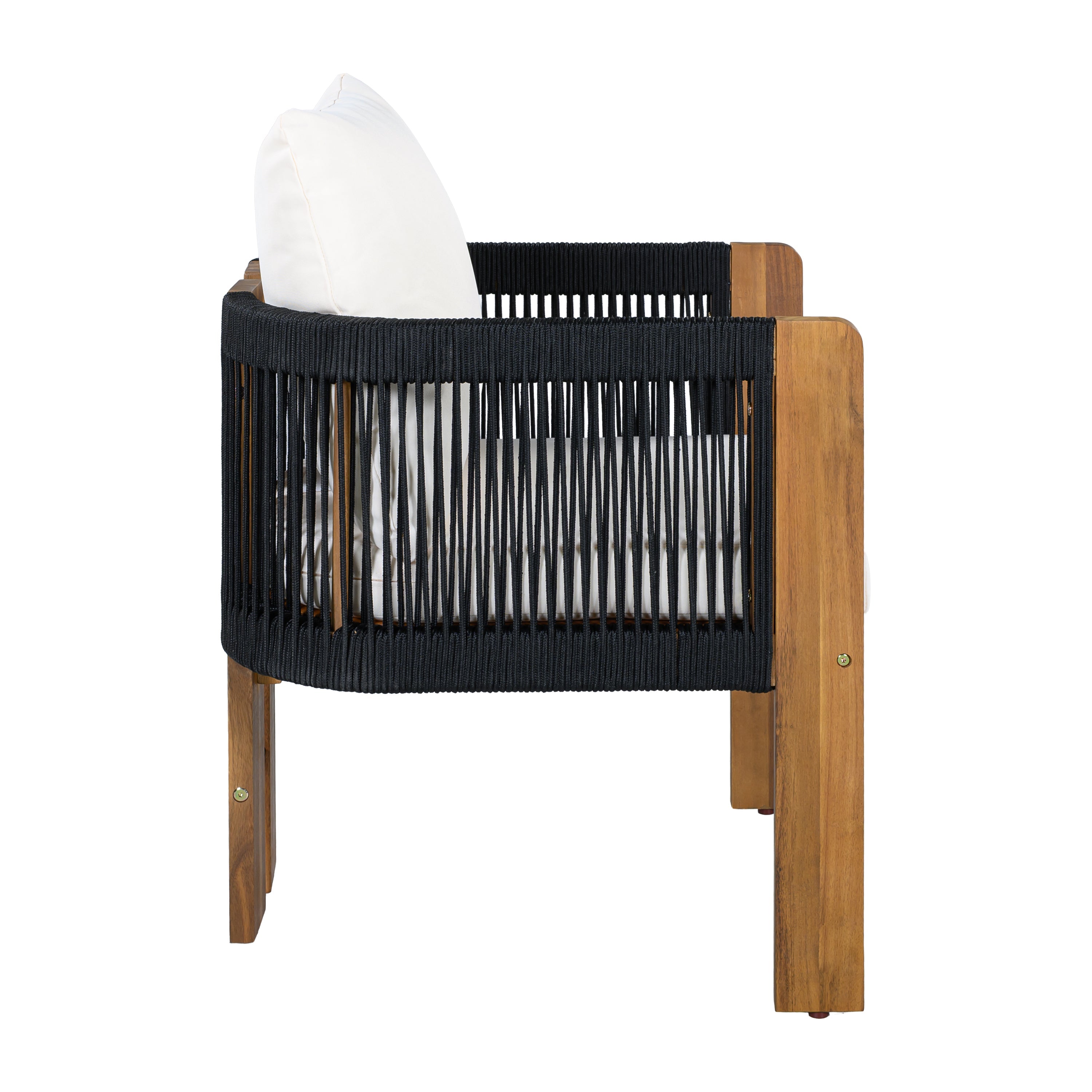 Ensemble de salle à manger d'extérieur de luxe 5 pièces pour 4 personnes, en bois d'acacia massif