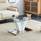 LuxeGlass™ – Table basse moderne et minimaliste avec plateau en verre trempé &