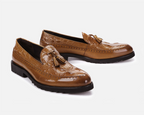 Chaussures habillées brogues en cuir pour homme, motif crocodile