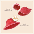Bob à larges bords effilochés pour l'été – Chapeau de soleil léger en coton