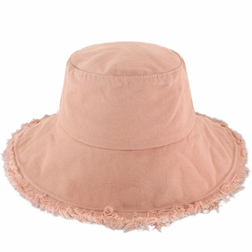 Bob à larges bords effilochés pour l'été – Chapeau de soleil léger en coton