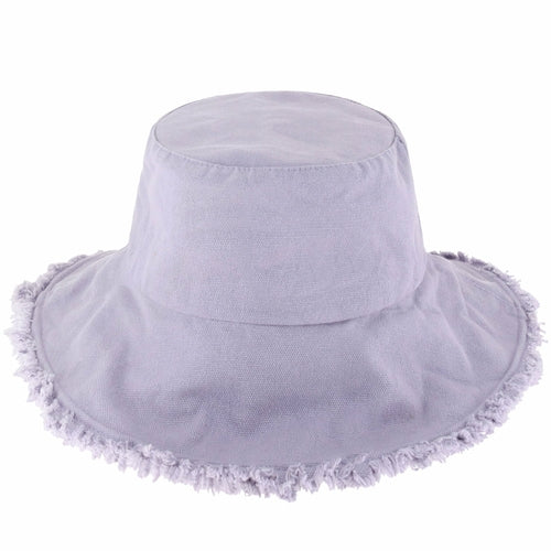 Bob à larges bords effilochés pour l'été – Chapeau de soleil léger en coton