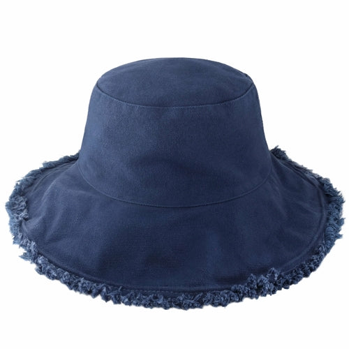 Bob à larges bords effilochés pour l'été – Chapeau de soleil léger en coton