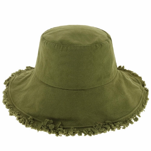 Bob à larges bords effilochés pour l'été – Chapeau de soleil léger en coton