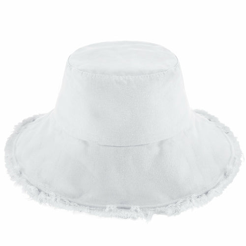 Bob à larges bords effilochés pour l'été – Chapeau de soleil léger en coton
